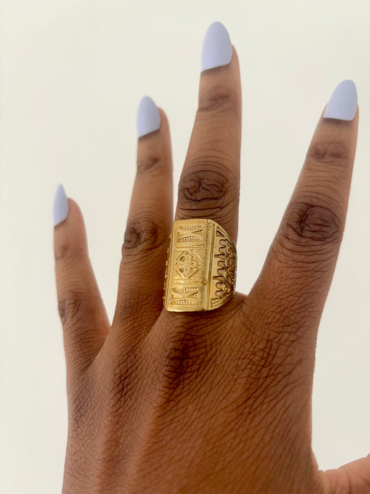 Naru African Brass Geometric Ring