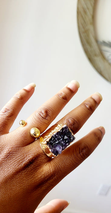 Anillo Doble Bola Oro 18K