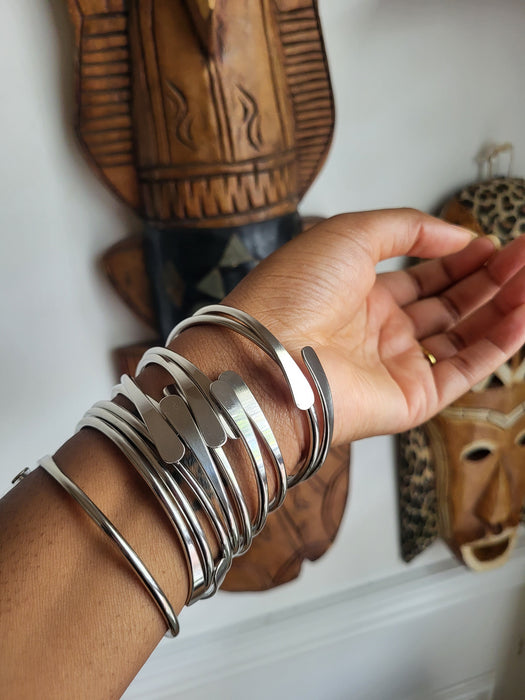 Bracelets en laiton argenté