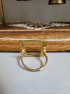 Squared Brass Ring -  Moon Goddess