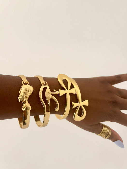  Egyptian brass bangles handcrafted spiritual jewelry