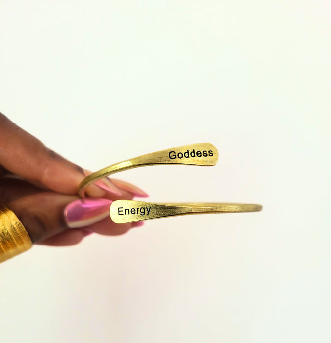 Goddess Energy Brass Coil Bangle
