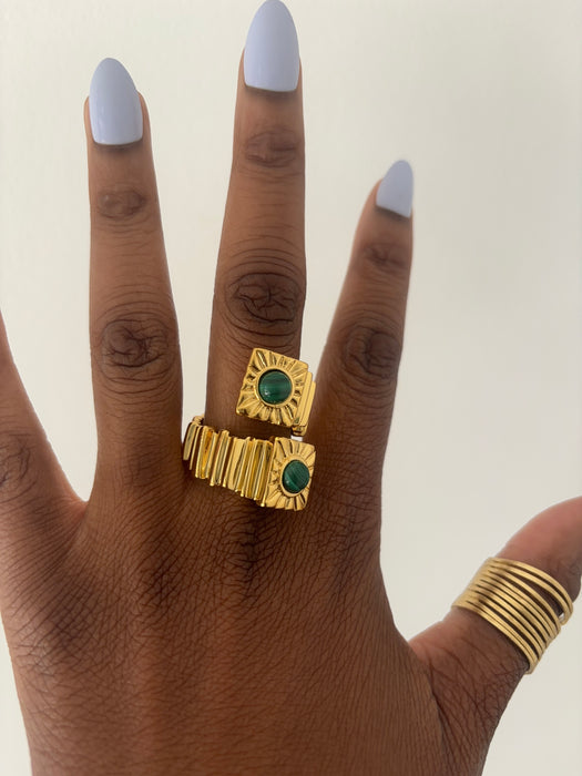 Sun Goddess Geometric Statement Ring
