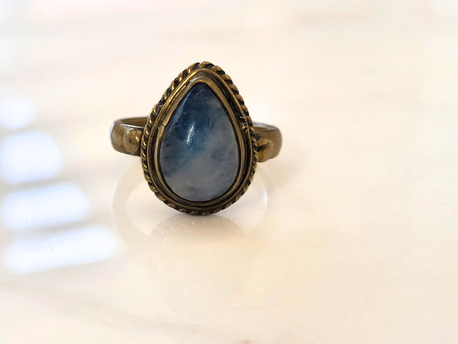 Brass/Copper Moonstone Ring
