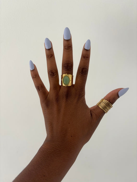 Green Smoky Quartz Ring