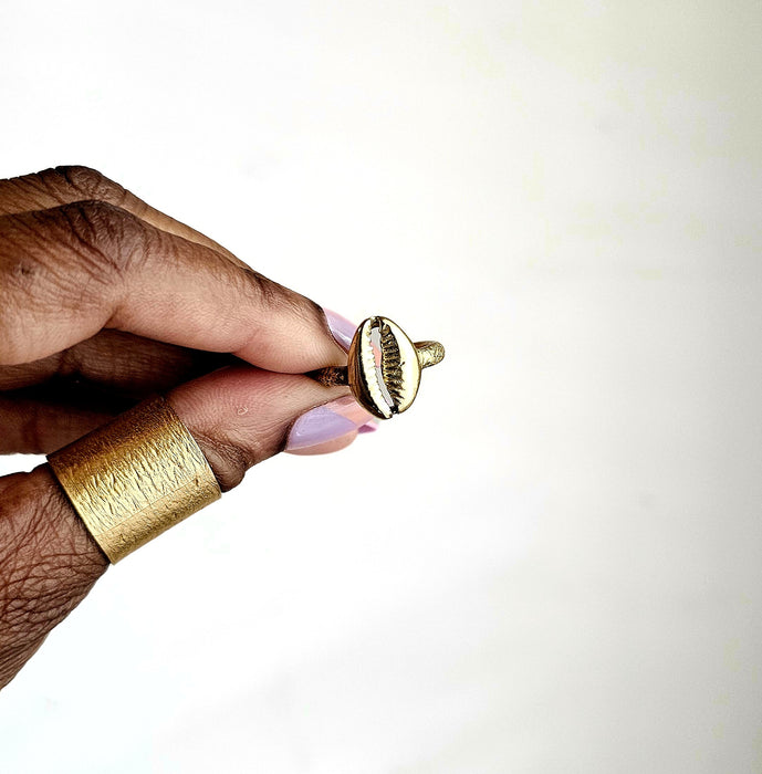 Divine Cowrie Shell Ring -  Moon Goddess