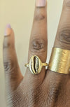 Divine Cowrie Shell Ring -  Moon Goddess