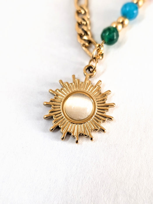 Sun Spectrum - 18k Gold Sun Pendant Necklace