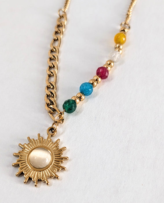 Sun Spectrum - 18k Gold Sun Pendant Necklace