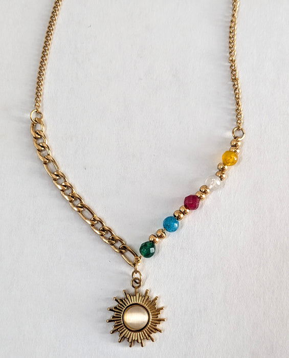 Sun Spectrum - 18k Gold Sun Pendant Necklace