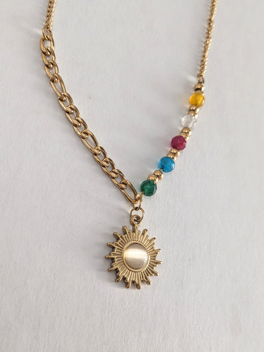 Sun Spectrum - 18k Gold Sun Pendant Necklace
