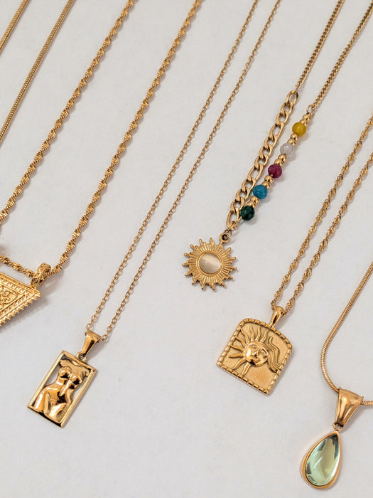 Sun Spectrum - 18k Gold Sun Pendant Necklace