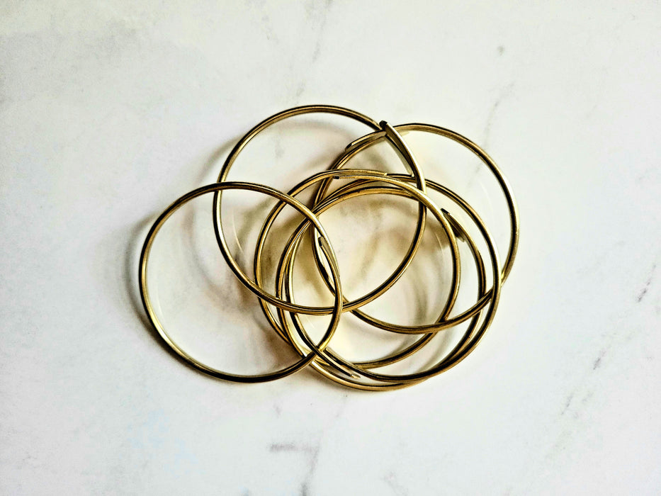 Raw Brass Coil Bangles -  Moon Goddess