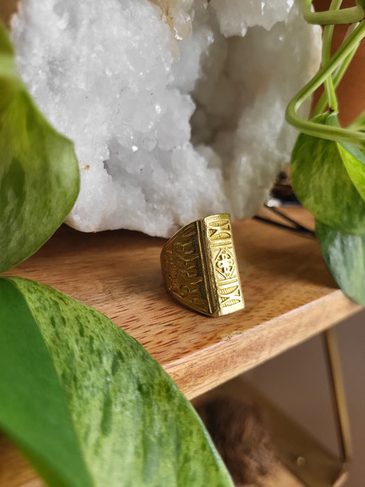 Naru African Brass Geometric Ring