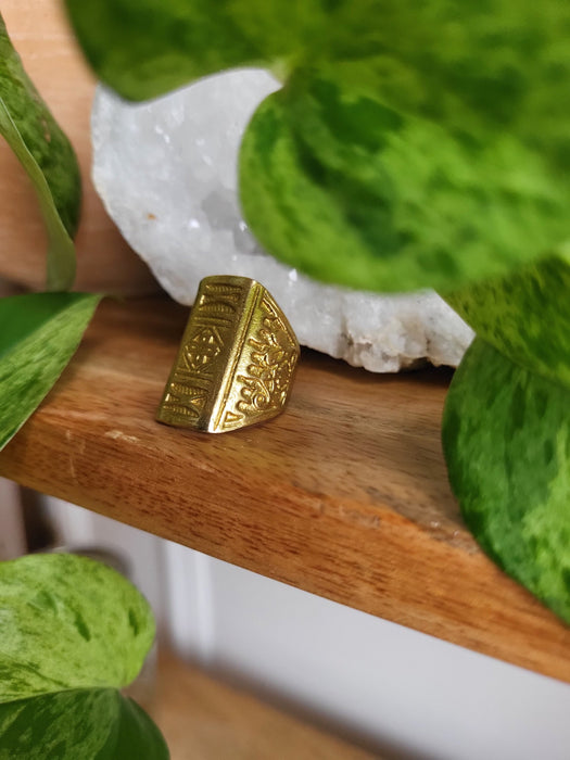 Naru African Brass Geometric Ring