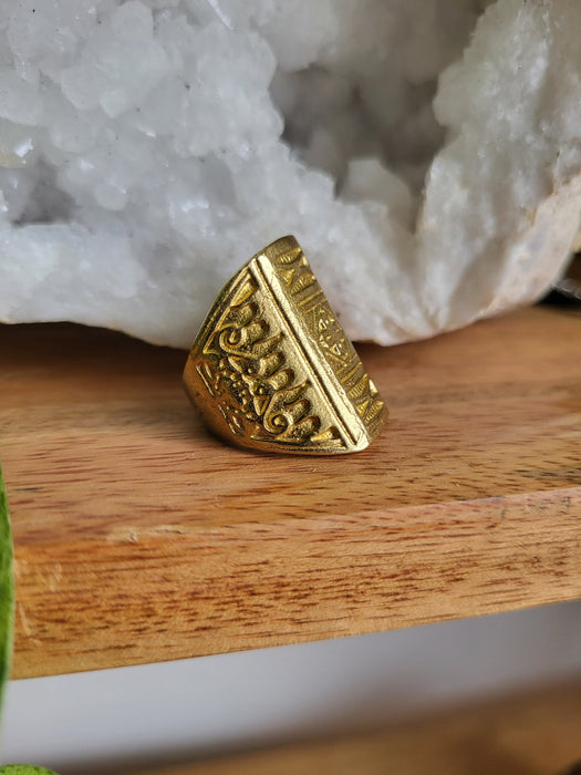Naru African Brass Geometric Ring