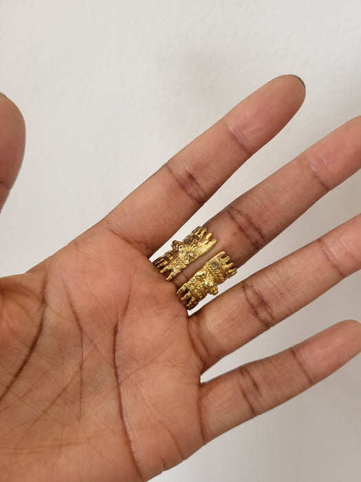 Empress Brass Geometric Statement Ring