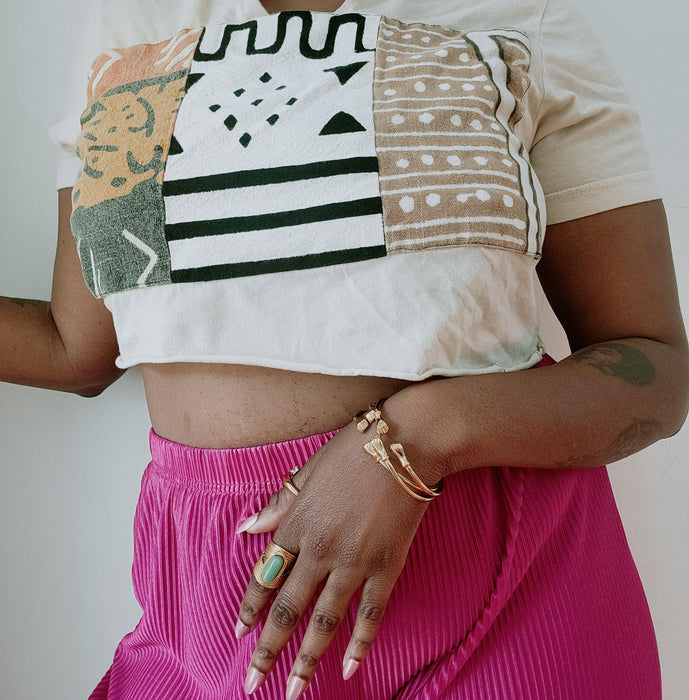 West Indian 18k Gold Plated Fist Bangle