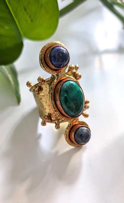 Lapis & Malachite Temple Ring