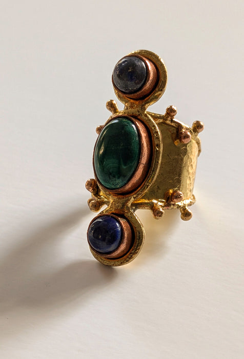 Lapis & Malachite Temple Ring