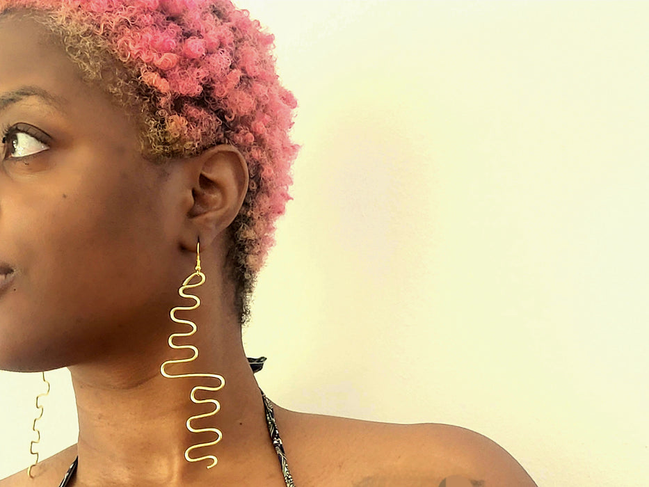 "Abstract" Goddess Copper Earrings
