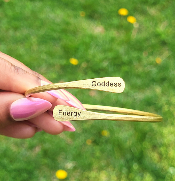 Goddess Energy Brass Coil Bangle