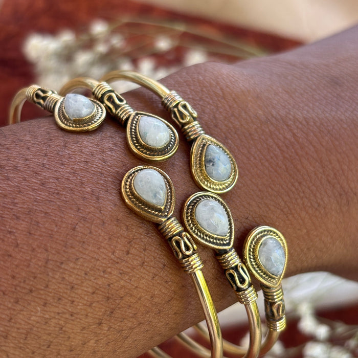 Dainty Moonstone Bangle
