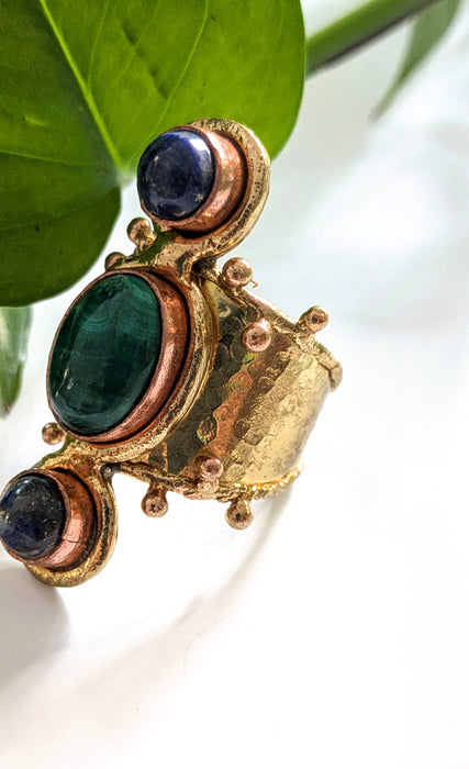 Lapis & Malachite Temple Ring