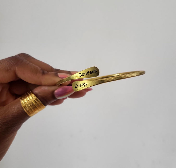 Goddess Energy Brass Coil Bangle