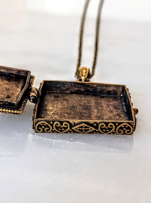 Moonstone Brass Keepsake Locket