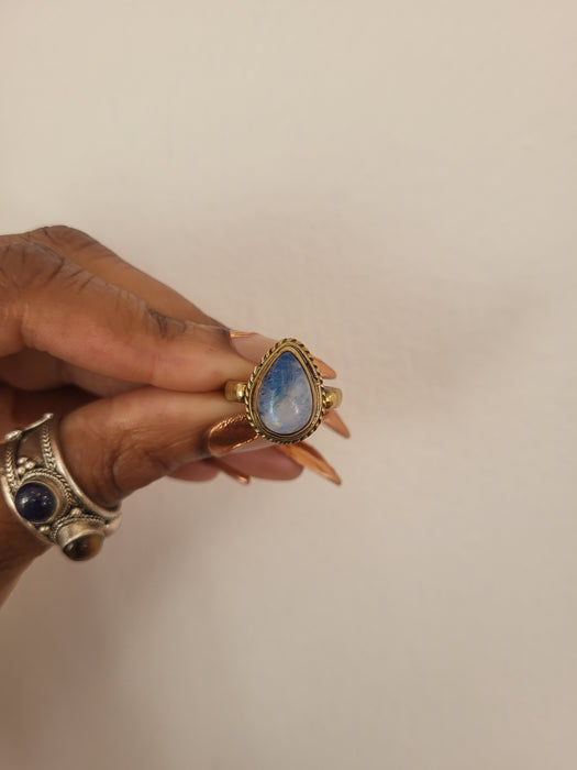 Brass/Copper Moonstone Ring