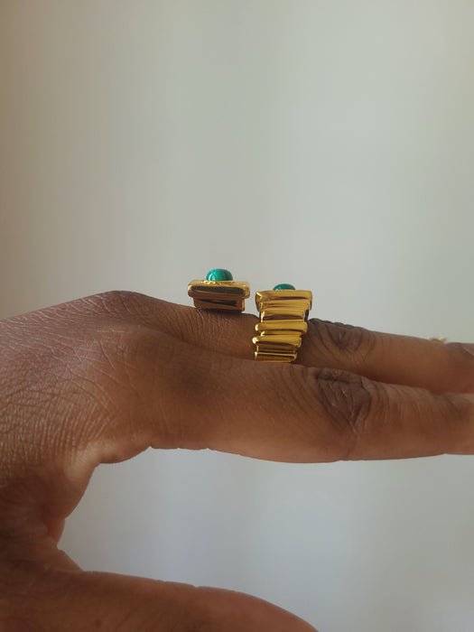 Sun Goddess Geometric Statement Ring