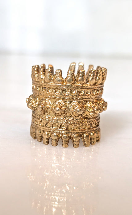 Bague géométrique en laiton Empress