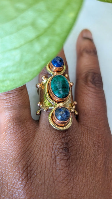 Lapis & Malachite Temple Ring