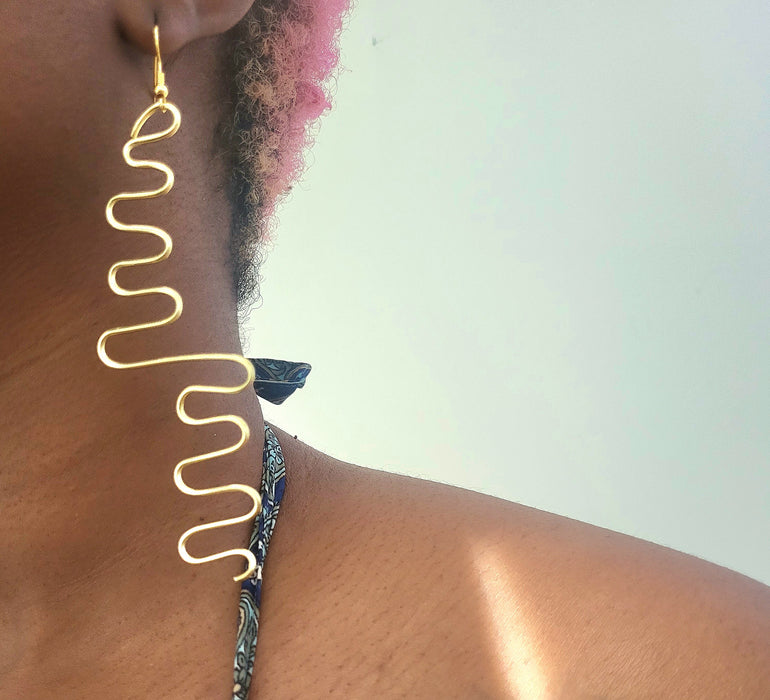 "Abstract" Goddess Copper Earrings
