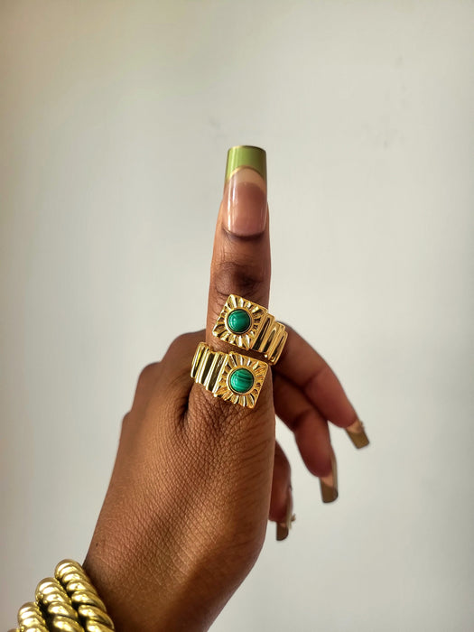 Sun Goddess Geometric Statement Ring