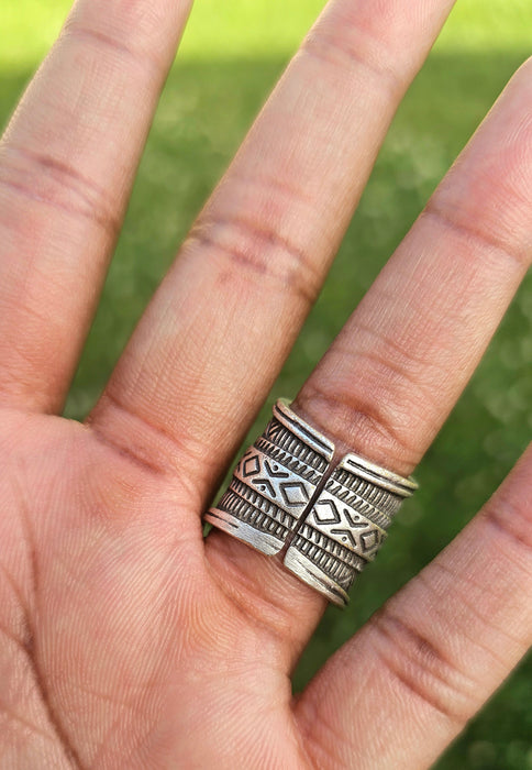 "The Aztec Moon" Brass Ring