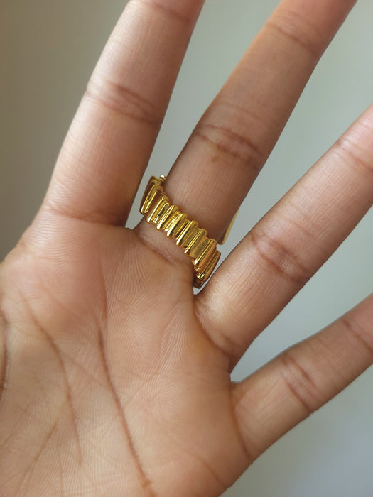 Sun Goddess Geometric Statement Ring