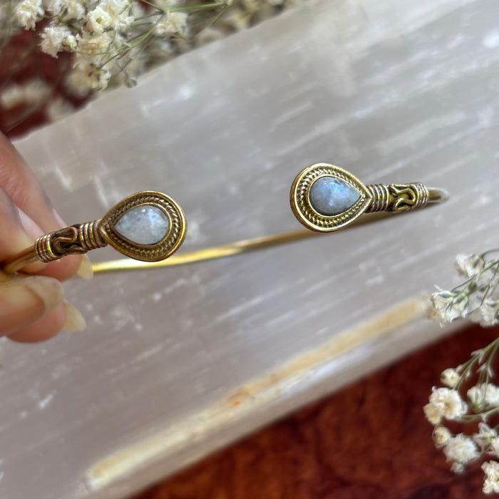 Dainty Moonstone Bangle