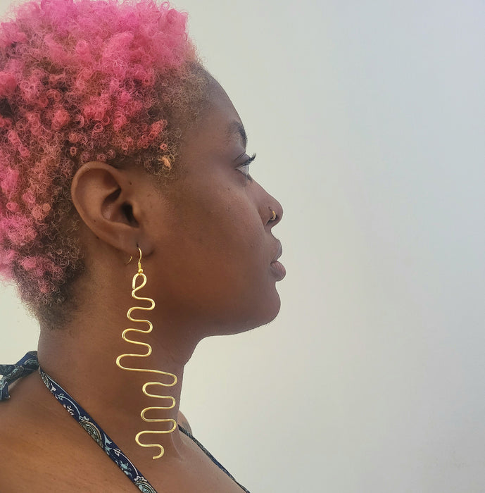 "Abstract" Goddess Copper Earrings