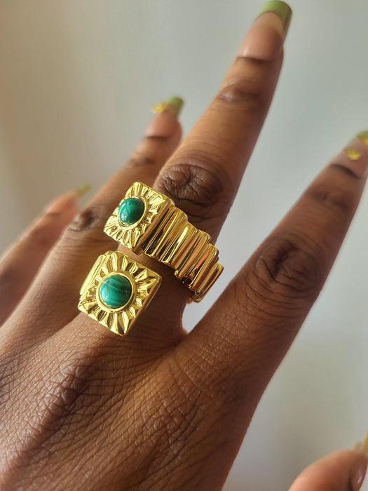 Sun Goddess Geometric Statement Ring