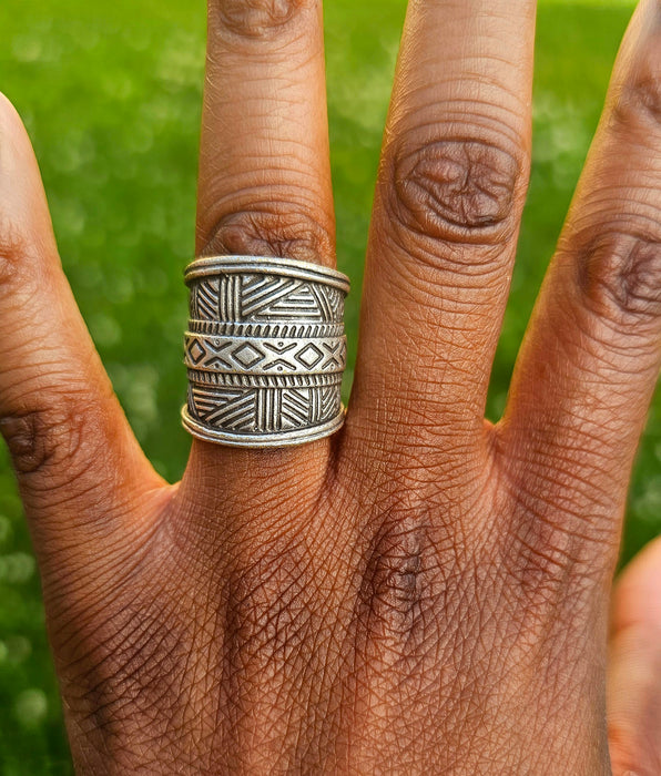 "The Aztec Moon" Brass Ring