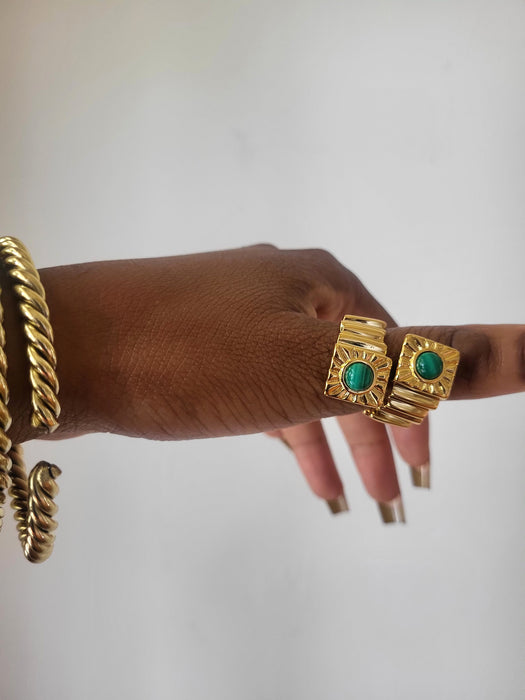 Sun Goddess Geometric Statement Ring