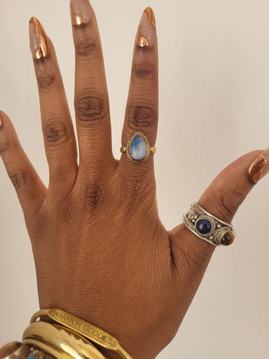 Brass/Copper Moonstone Ring