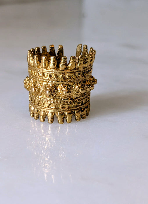 Bague géométrique en laiton Empress