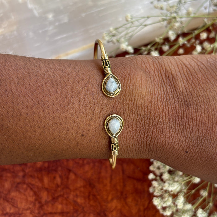 Dainty Moonstone Bangle