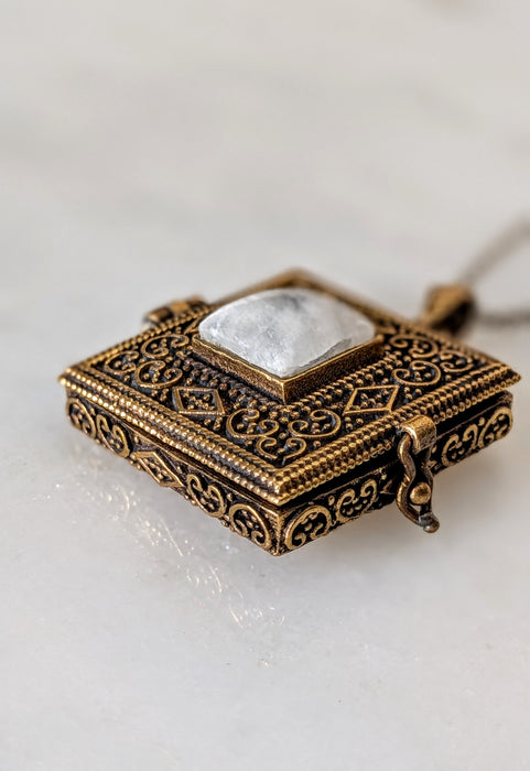 Moonstone Brass Keepsake Locket