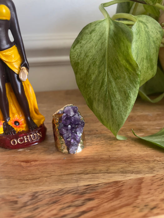 Anillo de racimo de amatista